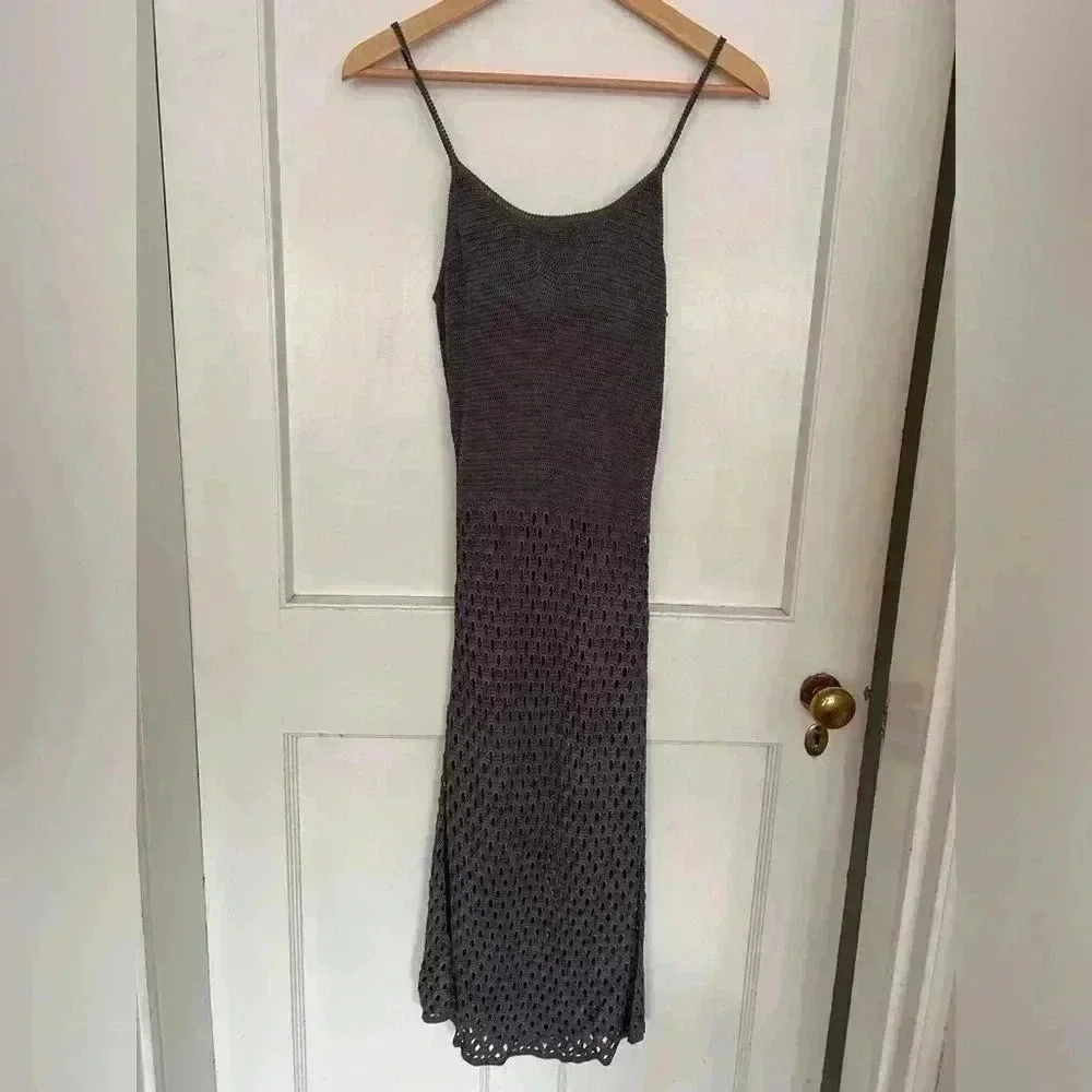Aritzia Grey Daiquiri Crochet Dress Size Small - Picture 8 of 10